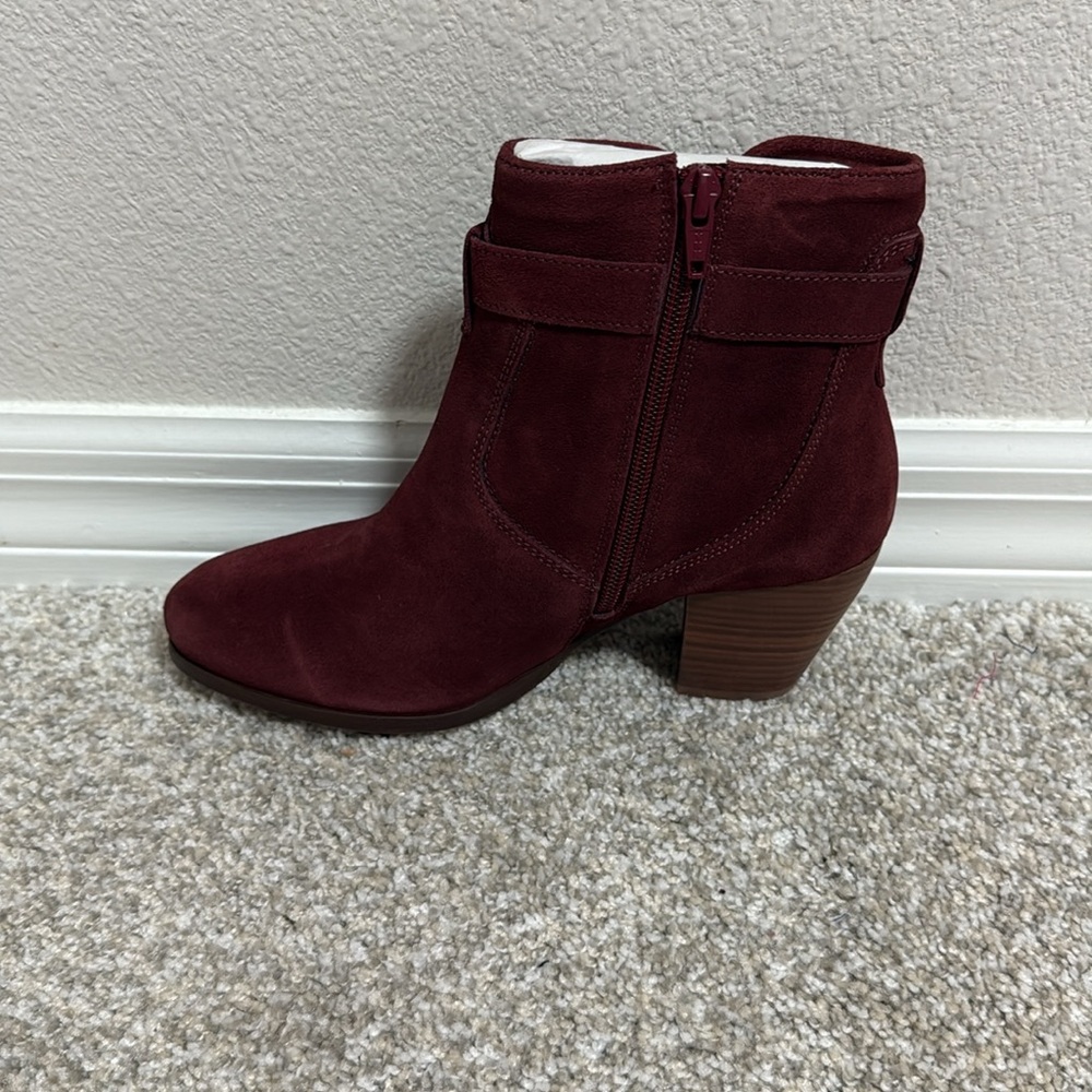 Diba Suede Sleek Ankle Bootie in Burgundy - Picture 5 of 8